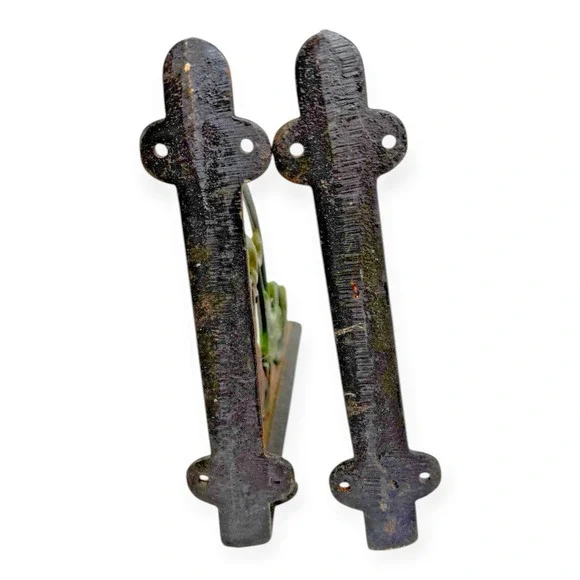 Vintage 1970s Cast Iron Jumping Horse Shelf Brackets Painted Rustic Equestrian - Picture 8 of 10